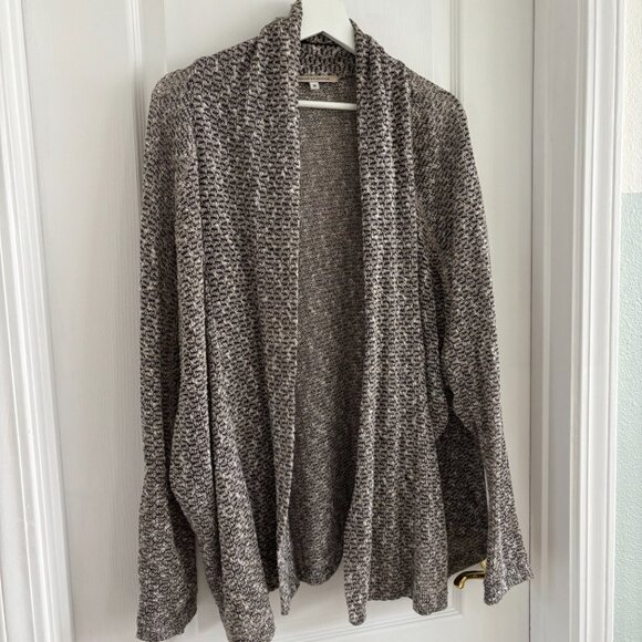 Flowy Cardigan Sweater – Heathered Black, Brown, and Grey - Picture 2 of 8